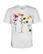 Act justly love mercy walk humbly V-Neck T-Shirt tile