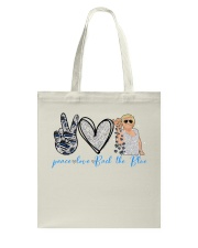 Peace love Back the blue Tote Bag tile