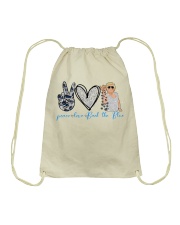 Peace love Back the blue Drawstring Bag tile
