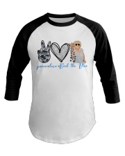 Peace love Back the blue Baseball Tee tile