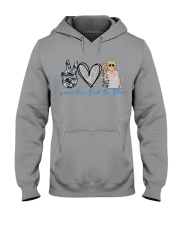 Peace love Back the blue Hooded Sweatshirt tile