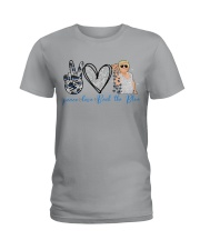 Peace love Back the blue Ladies T-Shirt tile