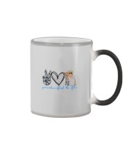 Peace love Back the blue Color Changing Mug tile