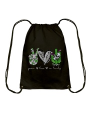 Peace Love No Touchy - Printed Apparels Drawstring Bag tile