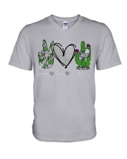 Peace Love No Touchy - Printed Apparels V-Neck T-Shirt tile