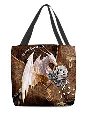 Never Give Up Leather Pattern Print All-over Tote back