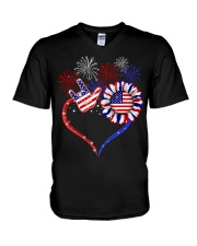 USA Independence day V-Neck T-Shirt tile