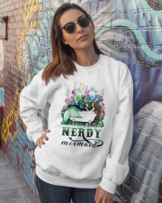 Nerdy mermaid Crewneck Sweatshirt lifestyle-unisex-sweatshirt-front-3