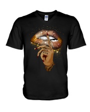 Lightly Melanated Hella Black - Printed Apparels V-Neck T-Shirt tile