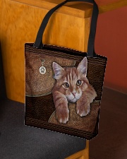Cat Lovers Leather Pattern Print All-over Tote aos-all-over-tote-lifestyle-front-02