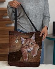 Cat Lovers Leather Pattern Print All-over Tote aos-all-over-tote-lifestyle-front-10