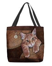 Cat Lovers Leather Pattern Print All-over Tote back
