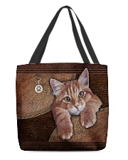 Cat Lovers Leather Pattern Print All-over Tote front
