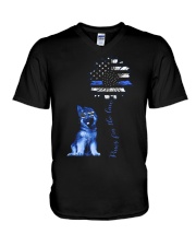 Paws for the law V-Neck T-Shirt tile