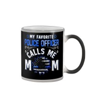 My favorite police officer calls me mom Color Changing Mug tile