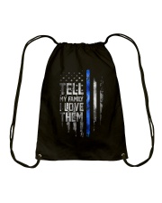 Tell my family Drawstring Bag tile