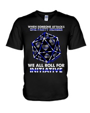 We all roll for initiative V-Neck T-Shirt tile