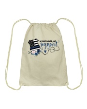 In this house we support blue line Drawstring Bag tile