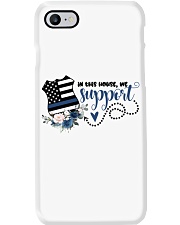 In this house we support blue line Phone Case tile