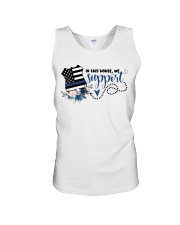 In this house we support blue line Unisex Tank tile