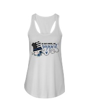 In this house we support blue line Ladies Flowy Tank tile