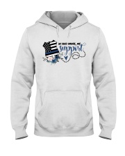 In this house we support blue line Hooded Sweatshirt tile