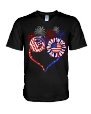American Independence day V-Neck T-Shirt tile