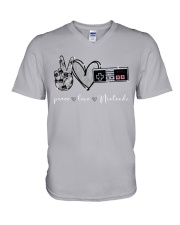 Peace Love Nintendo - Printed Apparels V-Neck T-Shirt tile