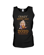 Crazy hippie lady quarantined Unisex Tank tile