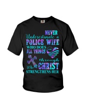 Never underestimate a police wife Youth T-Shirt tile