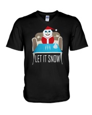 BLUE LET IT SNOW SWEATER V-Neck T-Shirt thumbnail