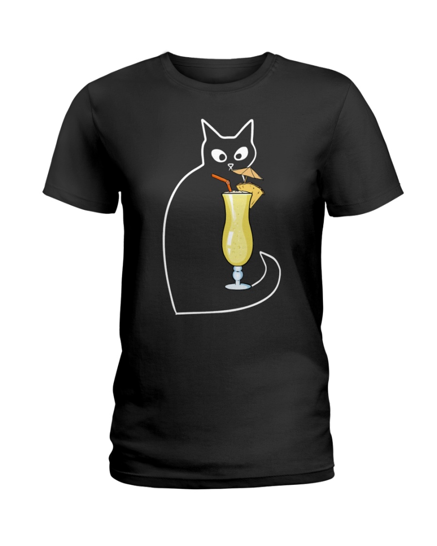 PINA COLADA COCKTAIL CAT Ladies T-Shirt
