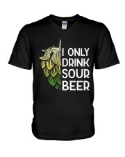 I only drink sour beer V-Neck T-Shirt tile