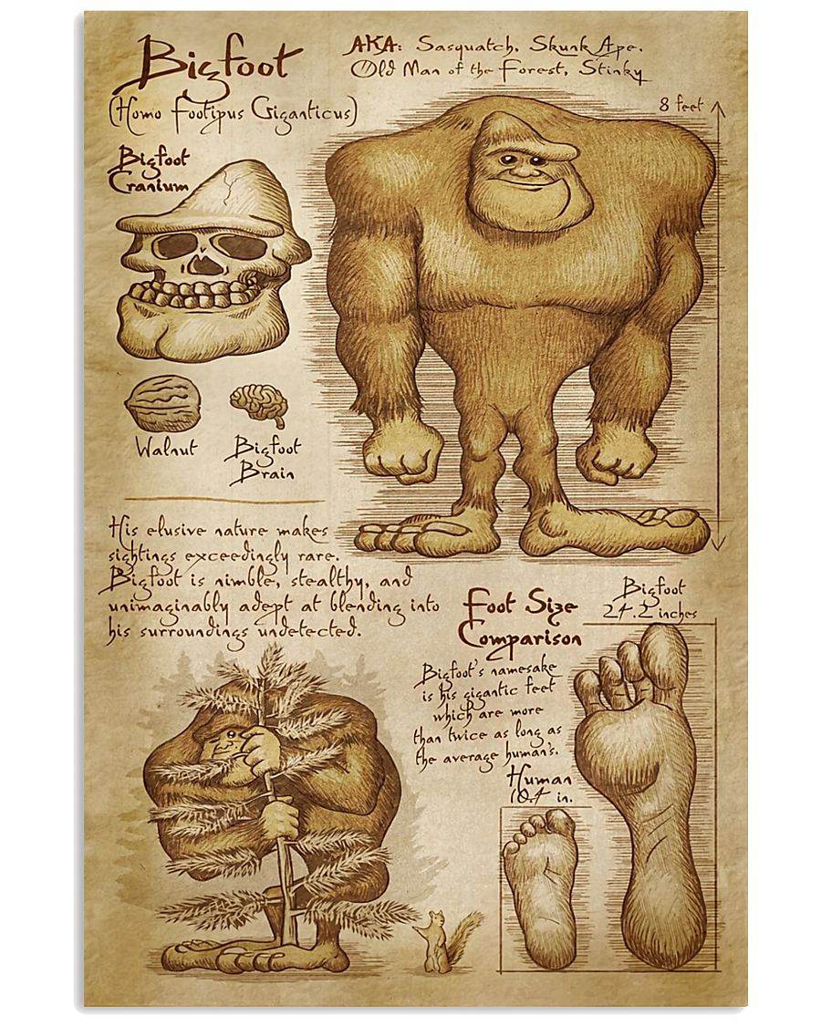 BIGFOOT - FOOT SIZE COMPARISON 11x17 Poster
