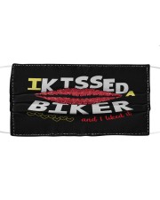 I KISSED A BIKER Cloth face mask front