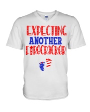 EXPECTING ANOTHER FIRECRACKER V-Neck T-Shirt thumbnail