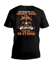 GRUMPY BIKER V-Neck T-Shirt thumbnail