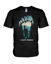 I hate people V-Neck T-Shirt tile