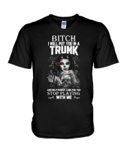 STOP PLAYING WITH ME V-Neck T-Shirt thumbnail