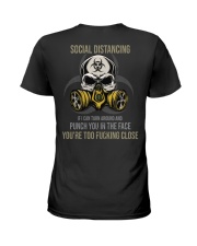 TURN AROUND SOCIAL DISTANCING Ladies T-Shirt tile