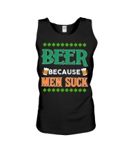BEER BECAUSE MEN SUCK Unisex Tank tile