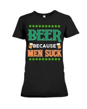 BEER BECAUSE MEN SUCK Premium Fit Ladies Tee tile