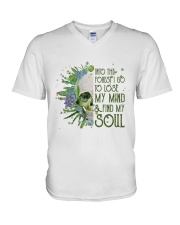 INTO THE FOREST SKULL V-Neck T-Shirt tile