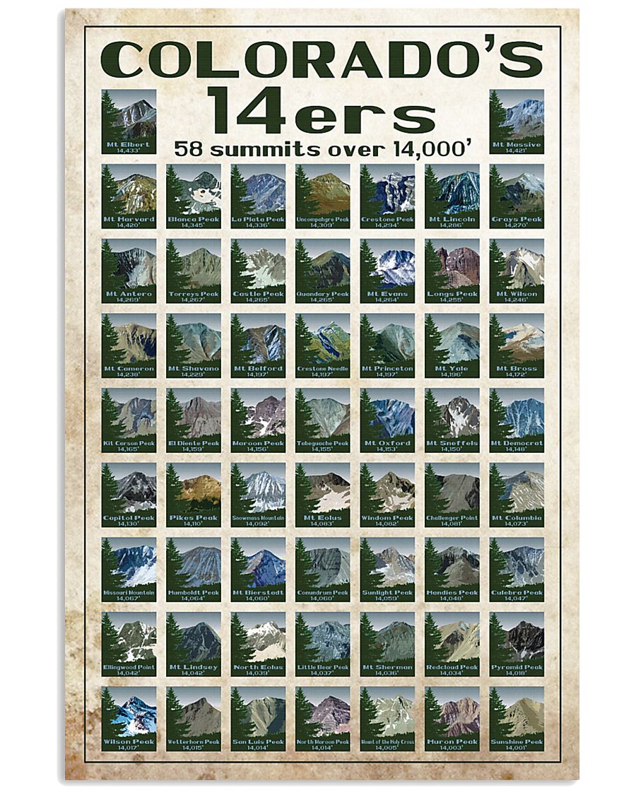 Colorado's 14ers 16x24 Poster