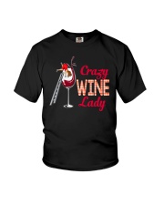 CRAZY WINE LADY Youth T-Shirt thumbnail