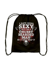 CHUBBY BEARDED MAN Drawstring Bag tile