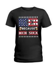 BEER BECAUSE MAN SUCK Ladies T-Shirt thumbnail