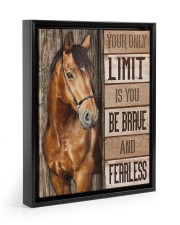 Be brave and fearless Floating Framed Canvas Prints Black tile