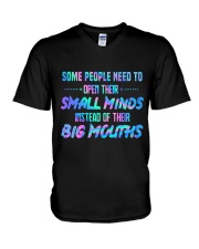 SMALL MINDS BIG MOUTHS V-Neck T-Shirt tile