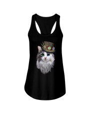 CAT WITH HAT Ladies Flowy Tank thumbnail